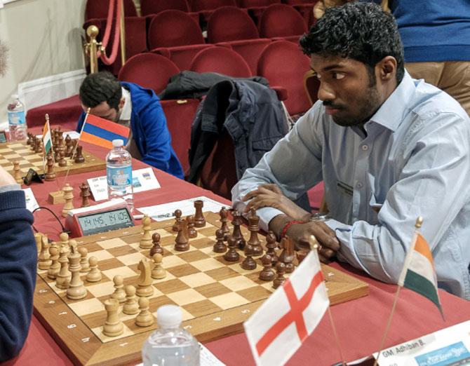 Adhiban advances to third round of World chess cup - Rediff.com