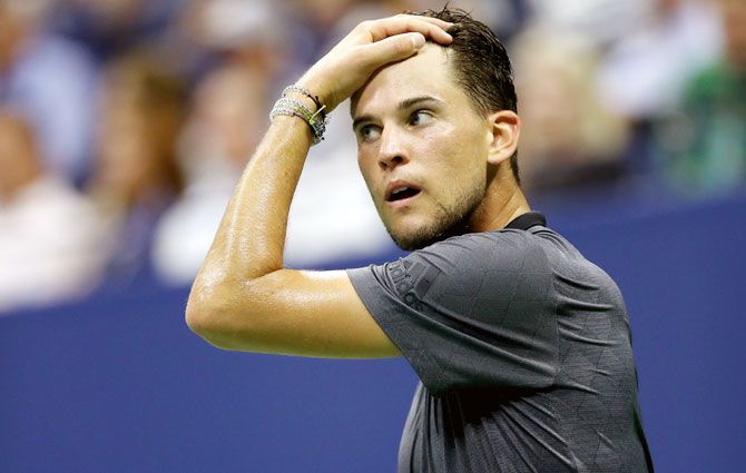 Dominic Thiem also had some frustrating moments in the match