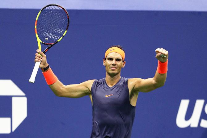  That reaction spells relief for Rafael Nadal as he celebrates his win