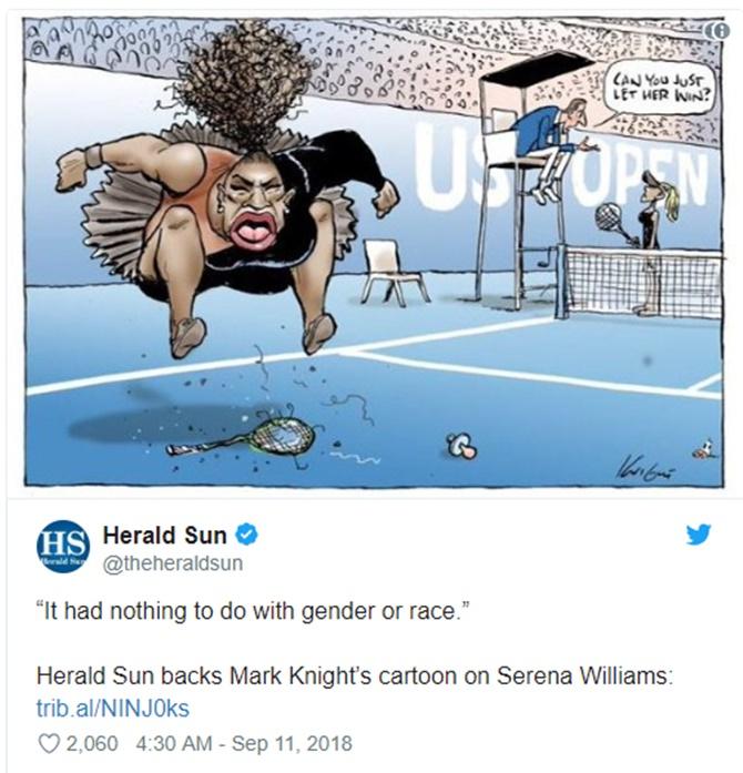 Serena cartoon row: After global furore, here's what Australian newspaper does... - Rediff Sports Serena cartoon row: After global furore, here's what Australian newspaper does... - Rediff Sports