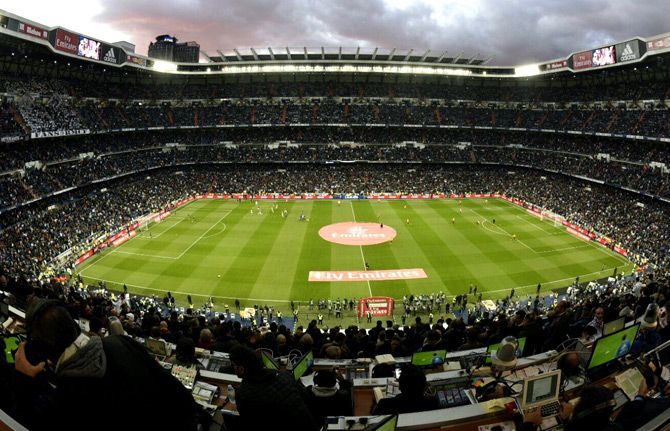 Real Madrid's iconic stadium the Santiago Bernabeu 