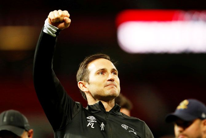 Frank Lampard's Derby County ousted Manchester United from the League Cup in penalties 