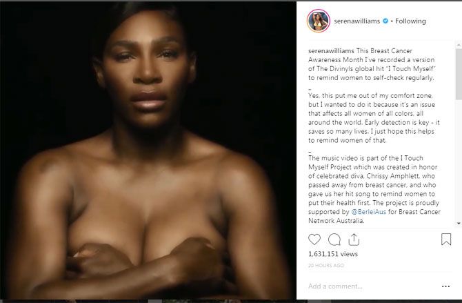 Serena Williams's post on Instagram