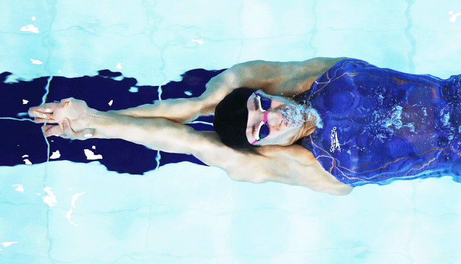 Bath's Jessica Fullalove competes in the heats of the Women's 100m Backstroke during day two of the British Swimming Championships at Tollcross International Swimming Centre in Glasgow, Scotland, on Wednesday, April 17