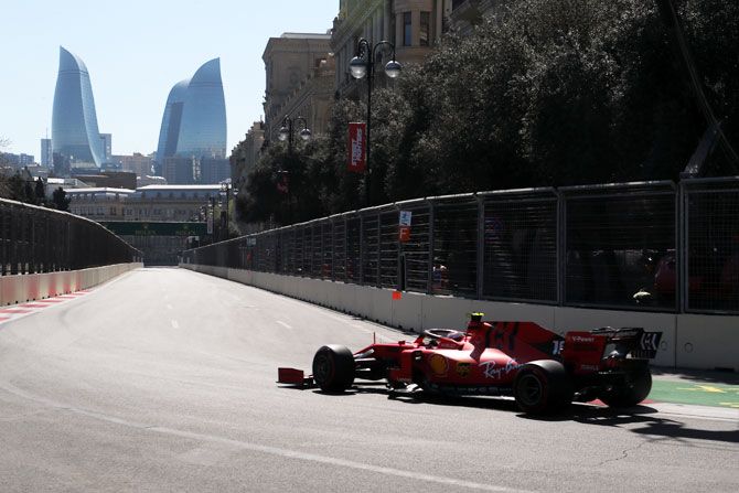 Ferrari's Charles Leclerc in action 