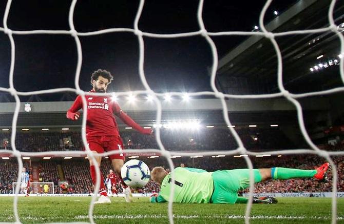 Salah and Mane have bagged 32 league goals between them this season 