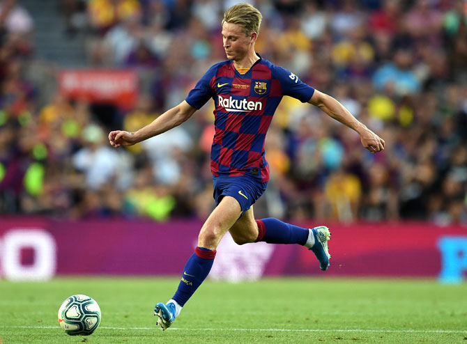 De Jong joined Barca from Ajax Amsterdam last year for 75 million euros ($83.81 million) and has appeared in 27 of their 30 league games this season.