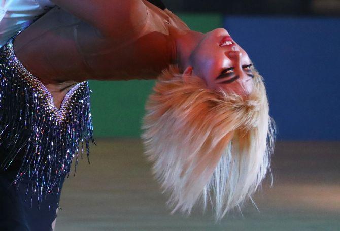 Vietnam's Pham Hong Anh in action during her single dance final of DanceSport at the Southeast Asian Games at Royce Hotel, Mabalacat in Philippines on Sunday, December 1