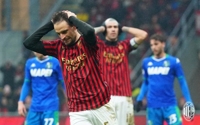 AC Milan players were left frustrated multiple times with a galore of missed chances during their in Serie A match against Sassuolo on Sunday