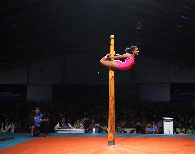 Mallakhamb World Championship 2019. Photograph: Hitesh Harsinghani