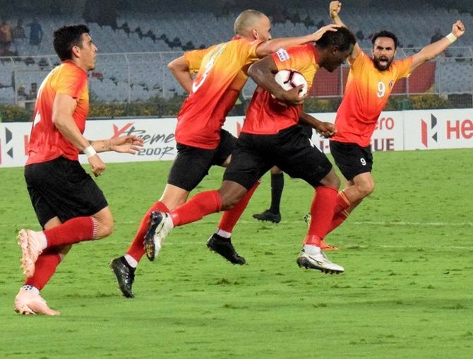 East Bengal players celebrate a goal (Image used for representational purposes)