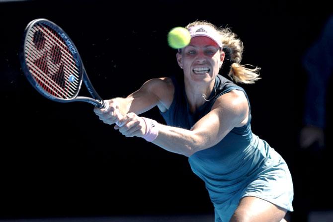 Germany's Angelique Kerber in action during the match against Slovenia's Polona Hercog