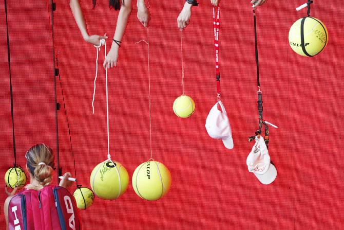 USA’s Danielle Collins sign autographs after her quarter-final win over Russia’s Anastasia Pavlyuchenkova on January Tuesday, 22