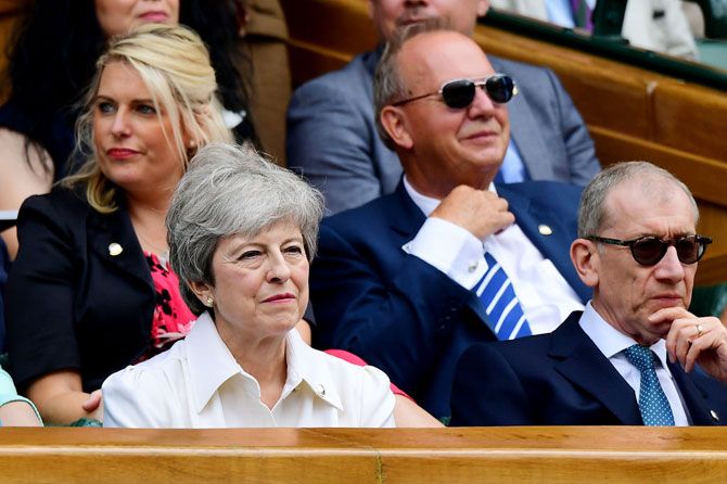 British Prime Minister Theresa May in the Royal Box