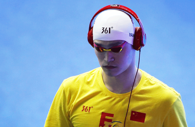 China's Sun Yang was banned for three months in 2014 after failing a drug test, with the case kept under wraps by world swimming governing body FINA and the Chinese Swimming Association until well after the ban's expiry. The latest case involves an aborted out-of-competition test last year in which Sun was alleged to have refused to cooperate with testers and ended up having a blood sample destroyed with a hammer