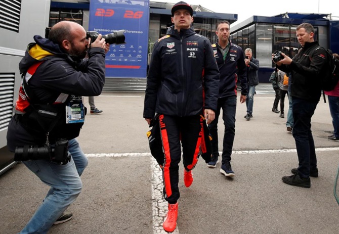 Red Bull's Max Verstappen during testing