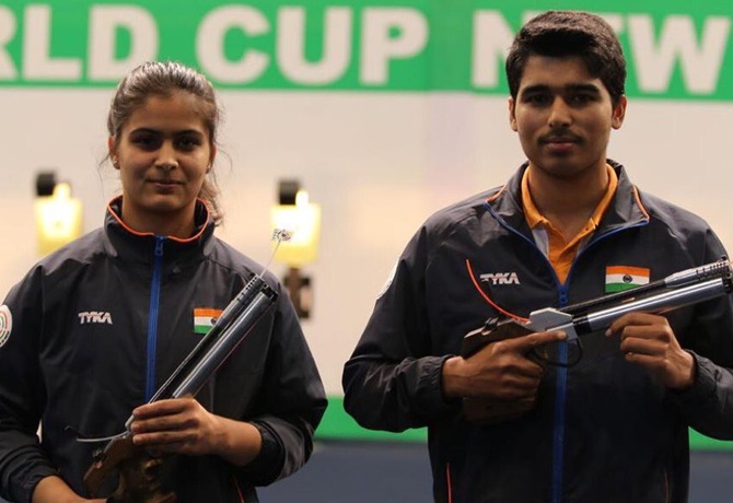 Manu Bhaker and Saurabh Chaudhary