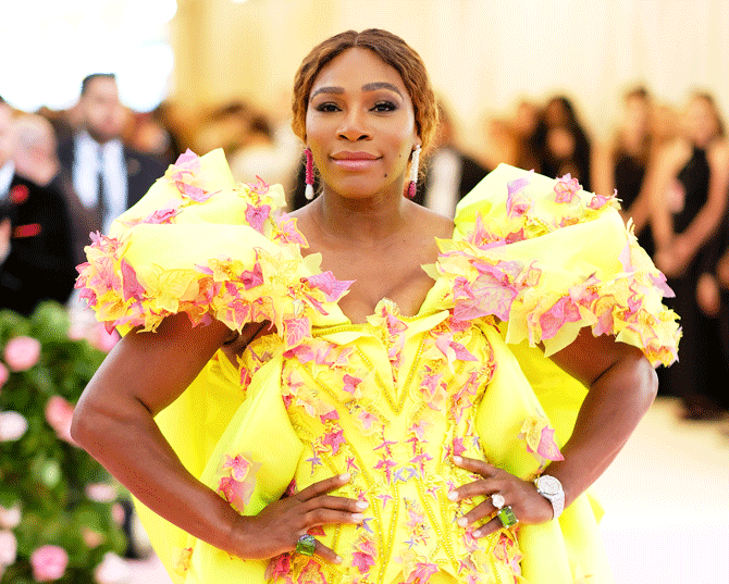 Serena Williams in her summery Versace gown