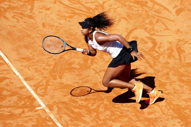 Japan's Naomi Osaka in action during her second round match against Slovakia's Dominika Cibulkova