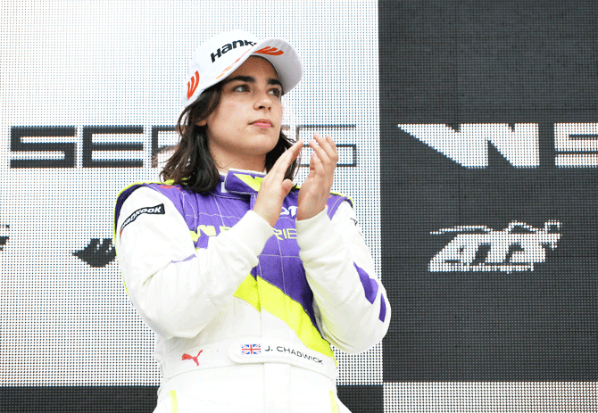 Jamie Chadwick won the inaugural W Series race at Germany's Hockenheim circuit this month and finished second in Zolder, Belgium, at the weekend. She started both rounds on pole position.