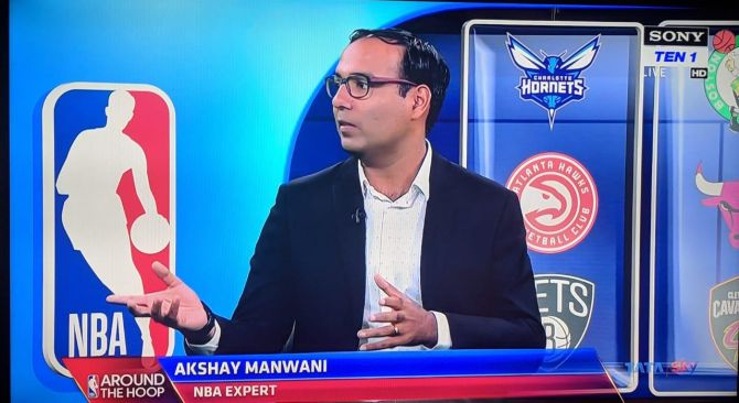 The NBA's Hindi commentator Akshay Manwani analyses games on the popular show Around the Hoop. Photograph: NBA India
