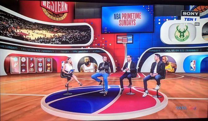 The NBA launched Prime Time Sunday last season. Manwani says he and his team constantly keep 'ourselves updated on developments in the league not just in terms of player movements from team-to-team, but also in terms of rule changes and what players do away from the court'. Photograph: NBA India