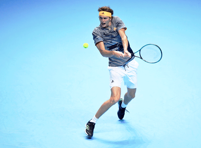 Germany's Alexander Zverev, like Greek Tsitsipas, was also 21 last year when he beat Novak Djokovic to win the season-ender in London