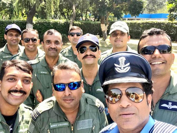 Sachin Tendulkar at IAF Day Parade