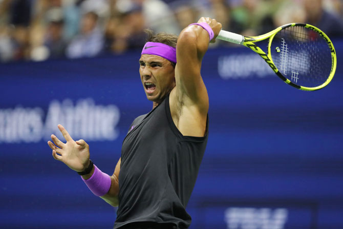  Rafael Nadal in action against Diego Schwartzman