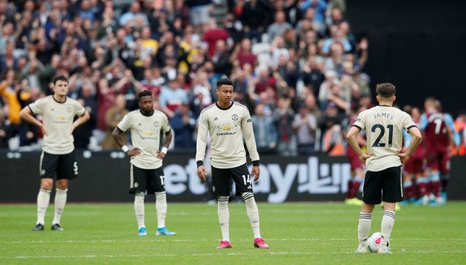 Manchester United's Jesse Lingard looks dejected