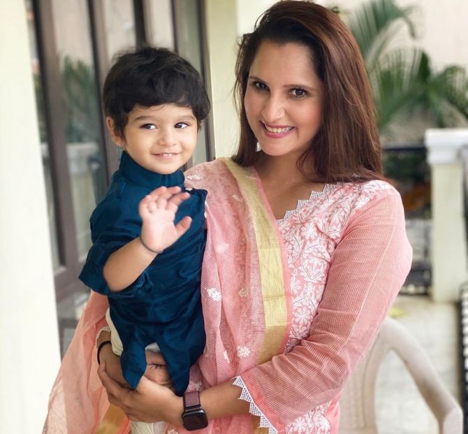 Sania Mirza with her son Izhaan 