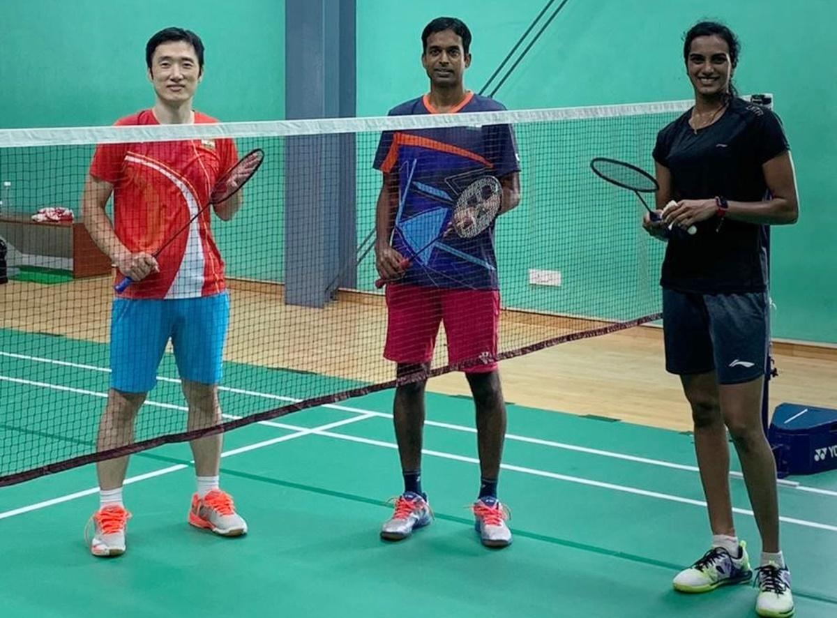 N Sikki Reddy at a training session