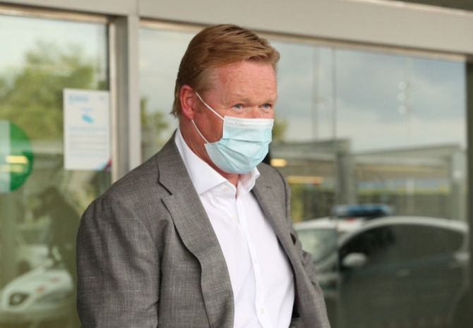 Dutch coach Ronald Koeman arrives at Josep Tarradellas Barcelona-El Prat Airport, Barcelona, on Tuesday 