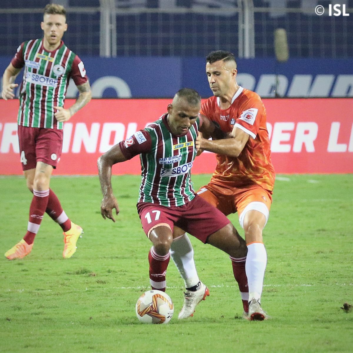 Action from the ISL match played between East Bengal and FC Goa