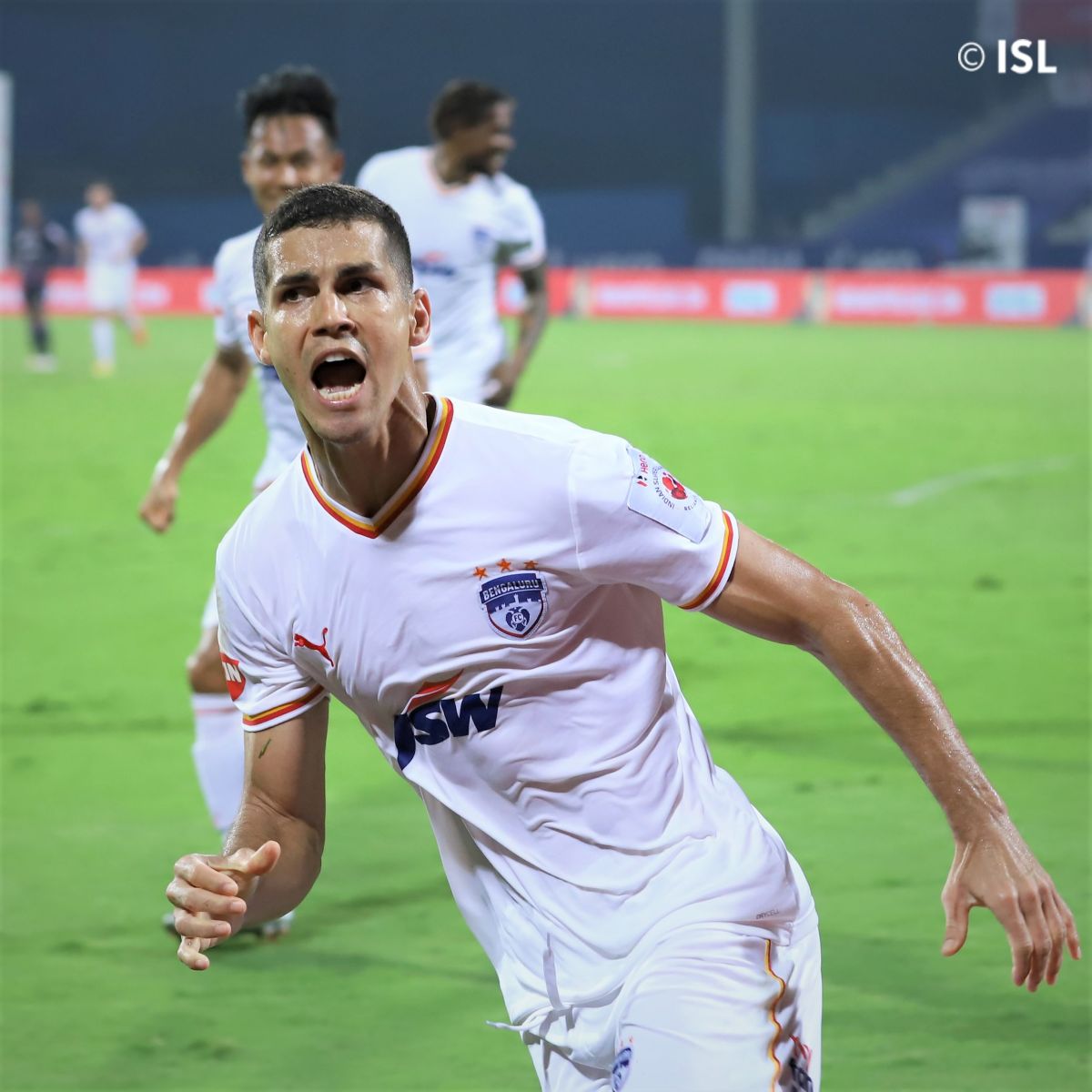 Bengaluru FC's Cleiton Silva celebrates on scoring the winner against Odisha FC on Thursday 