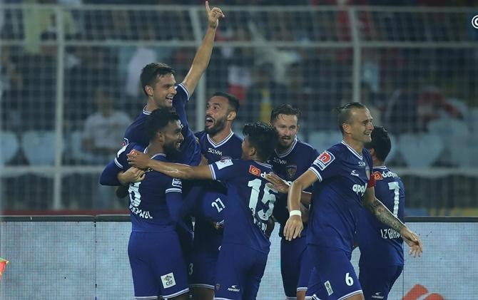 Chennaiyan FC players celebrate