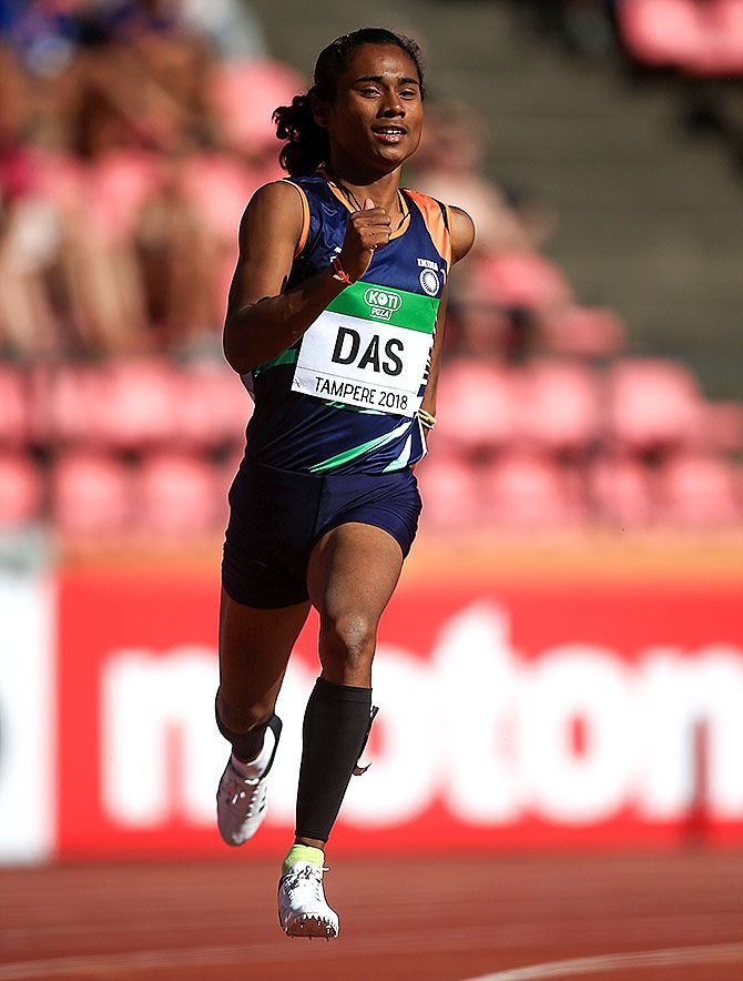 Hima Das had sustained a hamstring injury while running in 100m heats