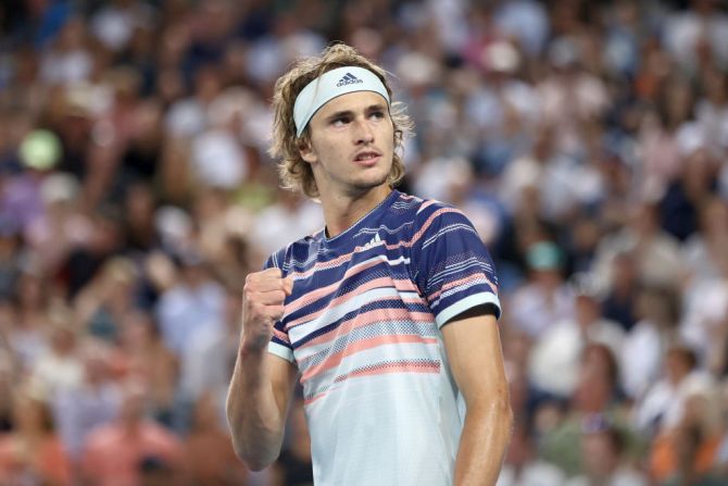 Alexander Zverev served 15 aces while hitting 34 winners in the match.