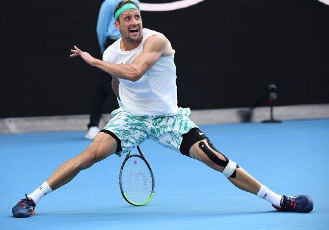 Tennys Sandgren, who was granted special permission to travel from Los Angeles late last week after testing positive for the new coronavirus, which he had previously had, was on the same plane. 