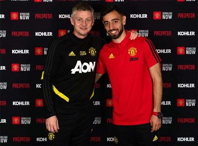 The 25-year-old Bruno Fernandes joined United from Sporting in January for an initial fee of 55 million euros (48 million pounds) and has registered three goals and four assists in nine games.