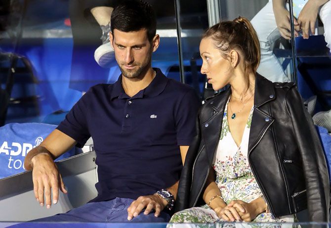 Djokovic, wife Jelena test negative for COVID19  Rediff Sports