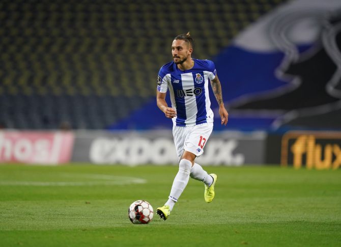 Porto's Alex Tellis in action during their Primeira Liga match against Belenenses at Porto on Sunday