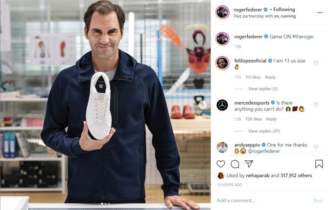 Roger Federer debuted The Roger on his Instagram page on Tuesday