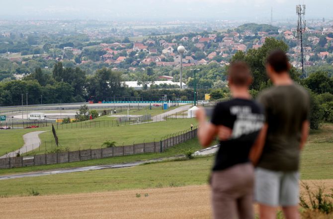 F1 fans outside the circuit during the Hungarian Grand Prix at Hungaroring, Budapest, Hungary
