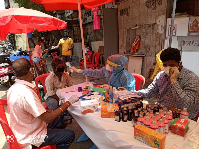 Dr Sweta Shervegar on duty at a COVID-19 clinic in south Mumbai