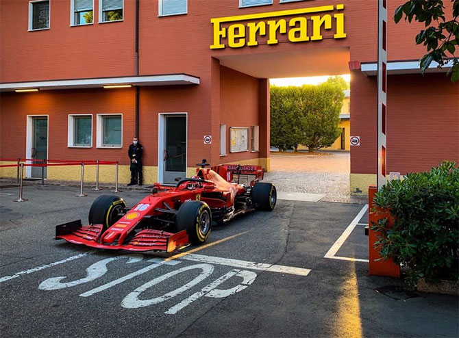 Charles Leclerc, all fired up with his new Ferrari F1-75