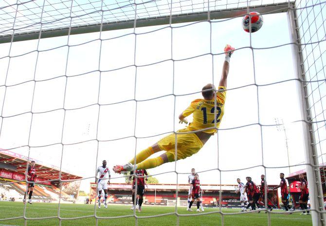 Crystal Palace's Luka Milivojevic scores their first goal via a free kick during their match against AFC Bournemouth at Vitality Stadium, Bournemouth