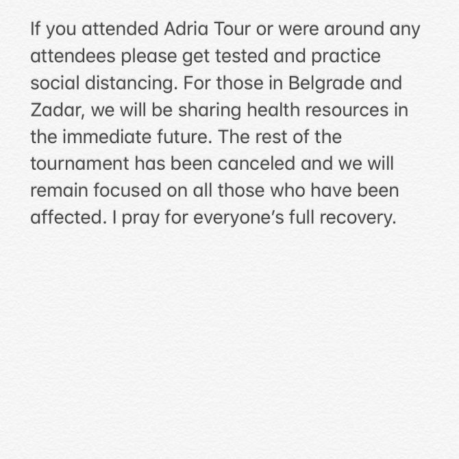 Novak Djokovic statement