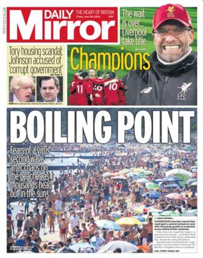 The Daily Mirror front page