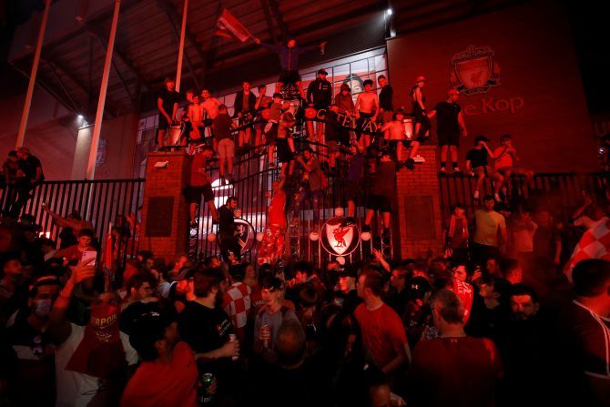 Thousands of fans turned up at Anfield stadium on Thursday to celebrate, and Merseyside Police issued a dispersal order on Friday after crowds gathered for a second night at the city centre near the Mersey Ferry terminal.
